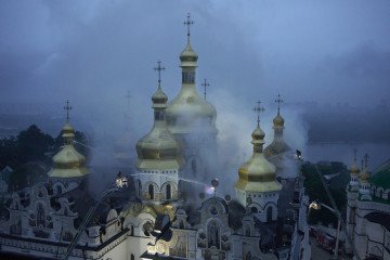 The aftermath of Russian attack on Kyiv Pechersk Lavra on June 15, 2026. (Source: Joshua Olley/UNITED24 Media)