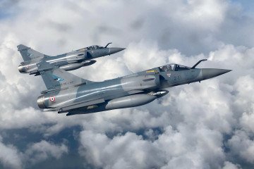 French Mirage 2000 fighter jets fly over Estonia during NATO air patrol duties on March 30, 2022. France assumed the mission from Belgium to reinforce NATO’s eastern flank amid Russia’s invasion of Ukraine. (Source: Getty Images)