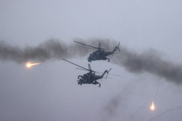 Belarusian Mi-24 Helicopter Shoots Down Russian Drone Heading Toward Ukraine