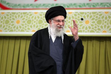 Iran’s Supreme Leader Ali Khamenei addresses to the public on the occasion of the 47th anniversary of the Iranian Revolution at his residence in Tehran, Iran. (Source: Getty Images)