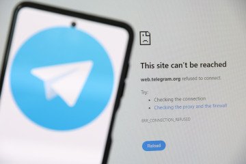 Illustrative image. The logo of the Telegram app is seen on the display of a smartphone. (Source: Getty Images)