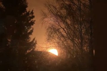 Explosion at the Vladimirskaya 750-kV substation in Energetik, near the city of Vladimir, Russia, October 31, 2025. (Source: Exilenova_plus)