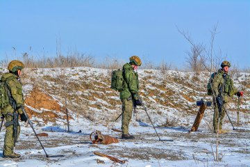 Russian military engineers take part in a training exercise in Rostov-on-Don, Russia, on January 19, 2026. (Source: Getty Images)