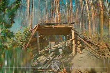 A concealed Russian artillery position camouflaged in a forest on the Lyman front before being struck by Ukrainian Signum drone operators. (Source: Signum Battalion) A concealed Russian artillery position camouflaged in a forest on the Lyman front before being struck by Ukrainian Signum drone operators. (Source: Signum Battalion)