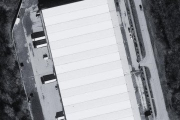 An overhead image captures the main Delovye Linii warehouse complex in Belgorod targeted by overnight Ukrainian drone strikes. (Source: local outlet Pepel)