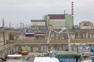 The Russian and the Hungarian flag is seen while Workers prepare the lowest structural element of reactor block 5 on February 5, 2026 in Paks, Hungary. (Source: Getty Images) The Russian and the Hungarian flag is seen while Workers prepare the lowest structural element of reactor block 5 on February 5, 2026 in Paks, Hungary. (Source: Getty Images)