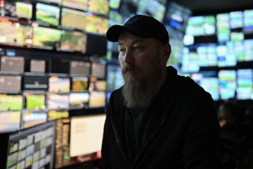 The Commander of Ukraine’s Unmanned Forces, Robert Brovdi, known as “Madyar”, during an interview in a command post at an undisclosed location in Ukraine, May 2026.
