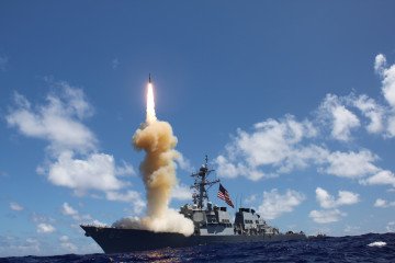 Guided-missile destroyer USS Fitzgerald (DDG 62) fires a Standard Missile-3 (SM-3) during a joint ballistic missile defense exercise (Source: Getty Images)