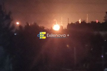 Explosion seen at the Russian Kirishi refinery, August 30, 2026. Explosion seen at the Russian Kirishi refinery, August 30, 2026.