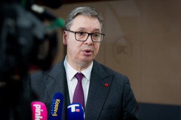 Aleksandar Vucic, Serbia's president, at the European Political Community summit in Copenhagen, Denmark, on October 2, 2025. (Source: Getty Images)