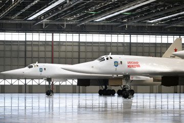 Tupolev Tu-160M strategic bombers at the Gorbunov Kazan Aviation Plant, Kazan, February 21, 2024. (Photo: Getty Images)