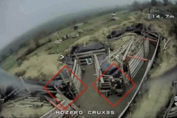 Czech FPV drone targets a mock enemy in a trench during military training, November 2025. (Source: 74th Mechanized Battalion Bučovice)