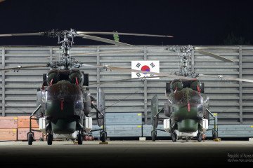 South Korean Ka-32 helicopters at the airbase in 2012. South Korean Ka-32 helicopters at the airbase in 2012.