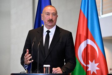 Azerbaijan’s President Ilham Aliev speaks during a joint press conference with the German Chancellor after a meeting at the Chancellery in Berlin on July 21, 2026. (Source: Getty Images) Azerbaijan’s President Ilham Aliev speaks during a joint press conference with the German Chancellor after a meeting at the Chancellery in Berlin on July 21, 2026. (Source: Getty Images)