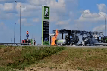 Russian drone strike hit a gas station in Kherson, Ukraine, on June 5, 2026. (Source: Kherson Regional Military Administration)