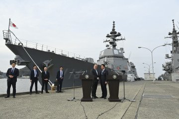 German Defense Minister Boris Pistorius and Japan Defense Minister Shinjiro Koizumi. (Source: Getty Images)