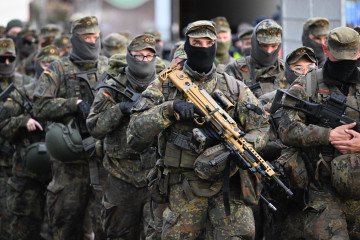 Bundeswehr soldiers take part in the “Red Storm Bravo” exercise involving military and emergency services in Hamburg, September 25, 2025. (Source: Getty Images)