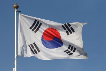 The national flag of the Republic of Korea, fluttering in the wind on a flagpole in Saint Petersburg, Russia. (Source: Getty Images)