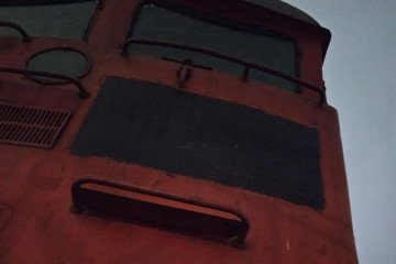 A Russian diesel locomotive stands damaged after a reported sabotage operation. (Source: ATESH)