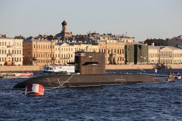 The Kronstadt Lada-class diesel-electric submarine sits moored during a naval display on Russian Navy Day in St. Petersburg, Russia, on July 28, 2019. (Source: Getty Images) The Kronstadt Lada-class diesel-electric submarine sits moored during a naval display on Russian Navy Day in St. Petersburg, Russia, on July 28, 2019. (Source: Getty Images)
