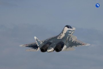 Russian Su-57D two-seat fighter jet during a test flight in Russia, May 2026. (Source: United Aircraft Corporation)
