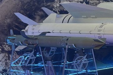 Ukraine’s new RK-2PZ surface-to-air missile displayed at the MSPO defense exhibition in Poland in September 2026. (Source: Militarnyi)