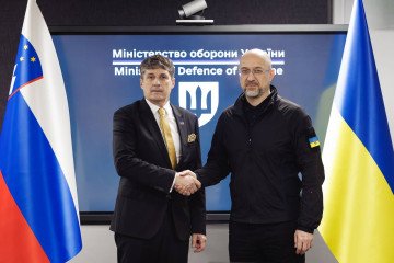 Ukraine’s Defense Minister Denys Shmyhal met with Slovenian Defense Minister Borut Šahyovits on December 5, 2025. (Source: Denys Shmyhal / Telegram)