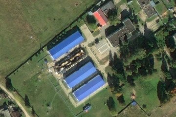 Satellite image showing damage at a Russian military facility in Pochep, Bryansk region, following a September 22 drone strike. (Source: Exilenova+)