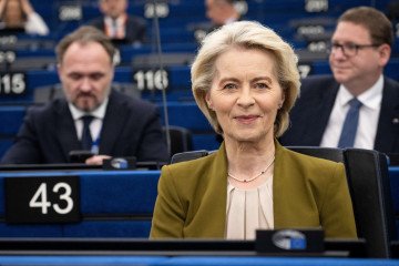 European Commission President Ursula von der Leyen at the European Parliament in Strasbourg, eastern France, on April 29, 2026. (Source: Getty Images)