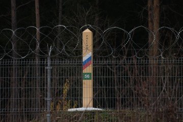 A Russian border marker. (Source: Getty Images)