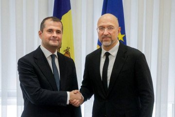 Prime Minister of Moldova Vasile Tofan and Energy Minister Denys Shmyhal on October 14, 2026. (Source: Telegram/Denys Shmyhal)