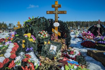 Grave of a Russian soldier killed during the Russian invasion of Ukraine in the Beloostrovsky cemetery, Russia. Grave of a Russian soldier killed during the Russian invasion of Ukraine in the Beloostrovsky cemetery, Russia.
