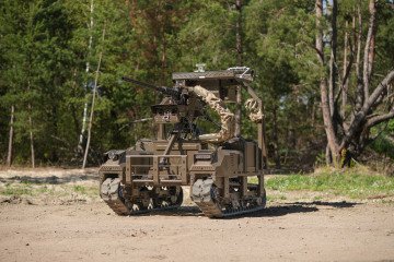 Ukraine’s Droid TW-12.7 unmanned ground vehicle. Ukraine’s Droid TW-12.7 unmanned ground vehicle.