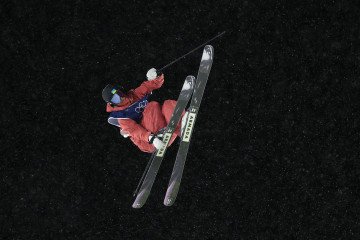 Kateryna Kotsar of Team Ukraine competes in run three of the Women's Freeski Big Air Final on day ten of the Milano Cortina 2026 Winter Olympic games at Livigno Snow Park on February 16, 2026 in Livigno, Italy. (Source: Getty Images)