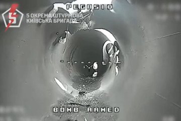 Ukrainian Fiber-Optic Drone Strikes Russian Troop Hideout in Underground Pipeline