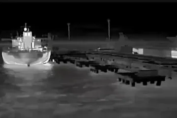 Screenshot from Hromadske shows damage at the Tamanneftegaz oil terminal in Russia’s Krasnodar region following a Ukrainian drone strike on January 22, 2026. (Source: Hromadske) Screenshot from Hromadske shows damage at the Tamanneftegaz oil terminal in Russia’s Krasnodar region following a Ukrainian drone strike on January 22, 2026. (Source: Hromadske)