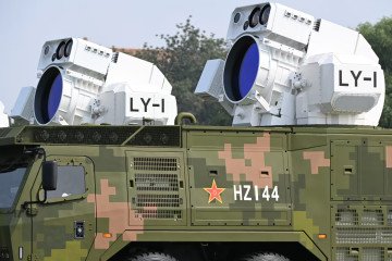 China Unveils New Weapons In V-Day Parade BEIJING, CHINA - SEPTEMBER 03: The LY-1 shipborne laser weapon of ship-based air defense weapons formation pass through Tian'anmen Square during the V-Day military parade on September 3, 2025 in Beijing, China. Ch