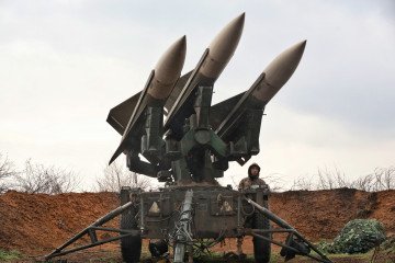 A launcher of the MIM-23 Hawk surface-to-air missile system. (Source: Getty Images)