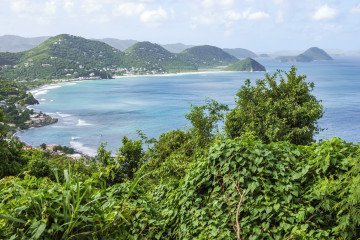 Hilltop view of coastal residential properties overlooking Road Town, Tortola, in the British Virgin Islands. (Source: Getty Images)