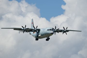 A Y-9 transport aircraft flies in the sky before the upcoming Airshow China 2021 on September 22, 2021 in Zhuhai, Guangdong Province of China. (Source: Getty Images)