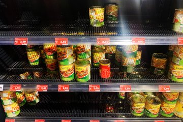 Canned goods in a German store. (Source: Getty Images)