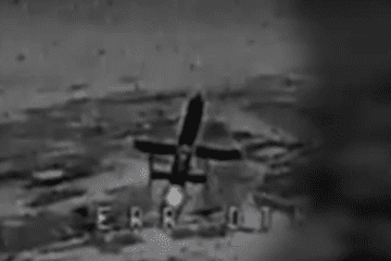 A Russian Geran-5 jet-powered drone is intercepted by a Ukrainian-made P1-SUN JetKiller during a combat operation. (Source: Ukrinform)