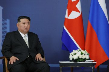North Korean leader Kim Jong Un during a meeting with Russian leader Vladimir Putin at the Vostochny Cosmodrome in Russia’s Amur region on September 13, 2023. (Source: Getty Images)