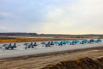 Russian tactical aircraft at the Baltimore military airfield in Voronezh, Russia. (Photo: Russian media)