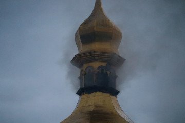 UK May Join International Effort to Restore Damaged Kyiv-Pechersk Lavra Smoke rises from a fire on the roof of the Dormition Cathedral of the Kyiv Pechersk Lavra. (Source: Getty Images)