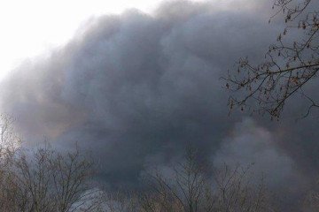 Russian Jet-Powered Drone Crashes Near Poland Border, Blast Damages Ukrainian Checkpoint Smoke was observed following an explosion. (Source: Grunt)