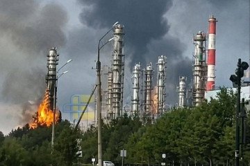 Smoke and flames rise over Russia’s Tyumen region. (Source: Exilenova+)