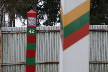 Lithuania Moves to Slash Russian Transit Time to Just Six Hours A Lithuanian and a Russian border marker stand opposite each other along the border. (Source: Getty Images)