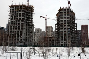 Buildings under construction in the Tushino district in Moscow, Russia. (Source: Getty Images)