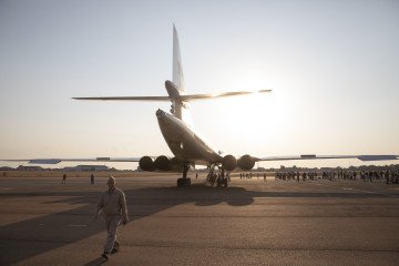 Illustrative image. A Russian Air Force officer walks across the tarmac near a Tupolev Tu-160 Blackjack bomber aircraft, operated by the Russian Air Force, at Waterkloof air base in Tshwane, Pretoria, South Africa, on October 23, 2019. Illustrative image. A Russian Air Force officer walks across the tarmac near a Tupolev Tu-160 Blackjack bomber aircraft, operated by the Russian Air Force, at Waterkloof air base in Tshwane, Pretoria, South Africa, on October 23, 2019.
